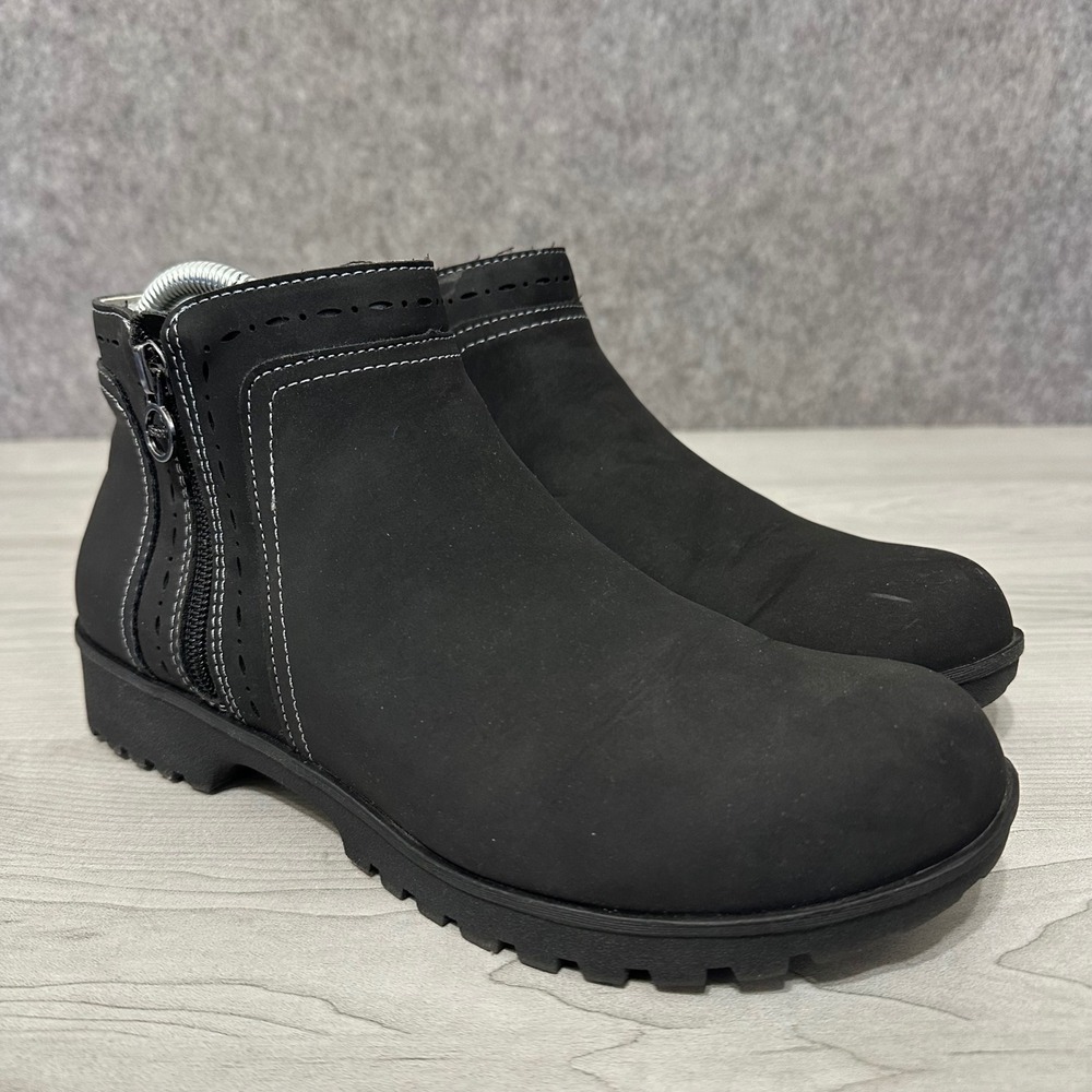JSport‎ by Jambu Jenna Ankle Boots Womens 9M Black Double Zip Stitching